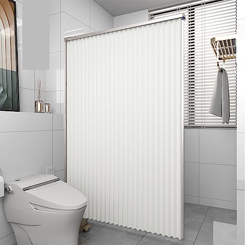 Rideau de douche pliable invisible moderne tissu imperméable et compact
