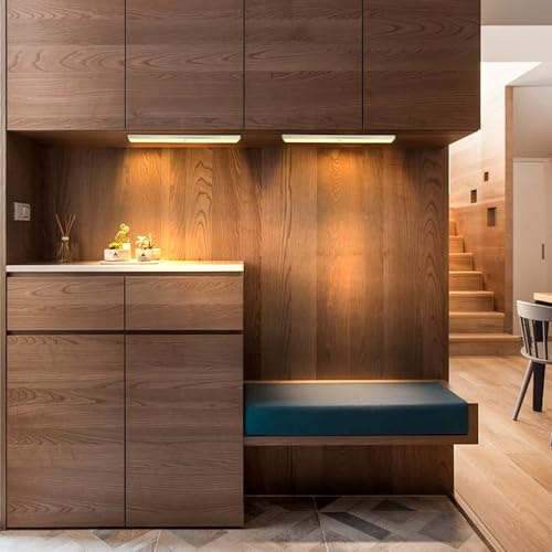 Image of 2PC 12-inch Under Cabinet Lighting with Motion Sensor,USB Rechargeable LED Closet Light 1700mAh Rechargeable Battery, Aluminum Shell for Long-Lasting 7-Hour Lllumination