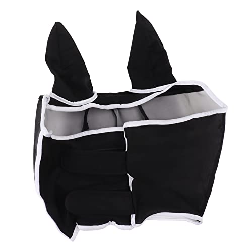Horse Fly Mask All Round Mesh Breathable Fly Mask Elastic Protection Horse Face Mask with Ears (L)