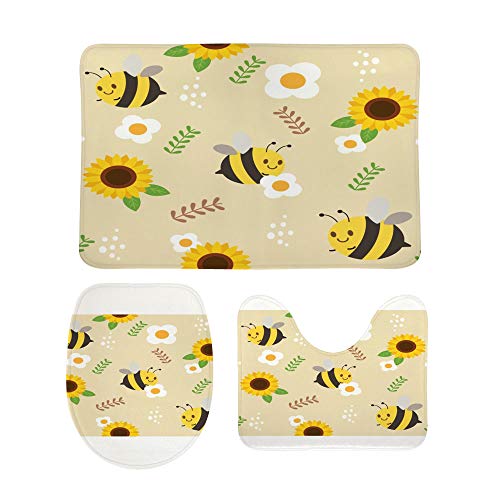 Tapis de salle de bain lavable et antidérapant motif nature