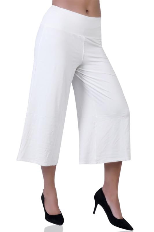 Image of Women's Viscose Calf-Length Palazzo Pants