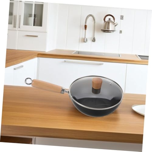 Wok de Hierro Fundido con Tapa y Mango de Madera miniatura 4