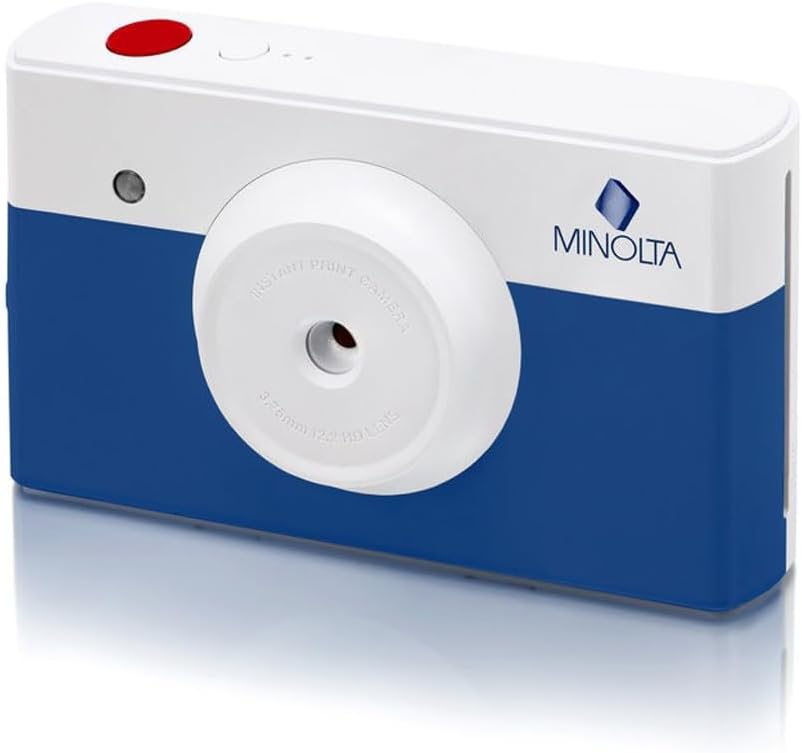 Minolta Instapix Instant Print Digital Camera - Colorful Photos, 2.1x3.4 inch Prints, 10MP, 1.7” Display, Bluetooth, Portable, Ideal Gift (Gray)