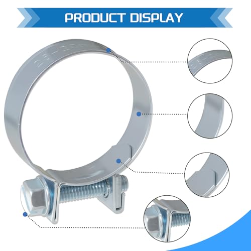 JTAREA 36Pièces 8-18MM Mini Collier de Serrage pour Tuyau Assortiment Set 6Tailles Réglables Collier Durite Essence Colliers de Serrages Metallique pour Conduite de Carburant Tuyau D'échappement – vue 3