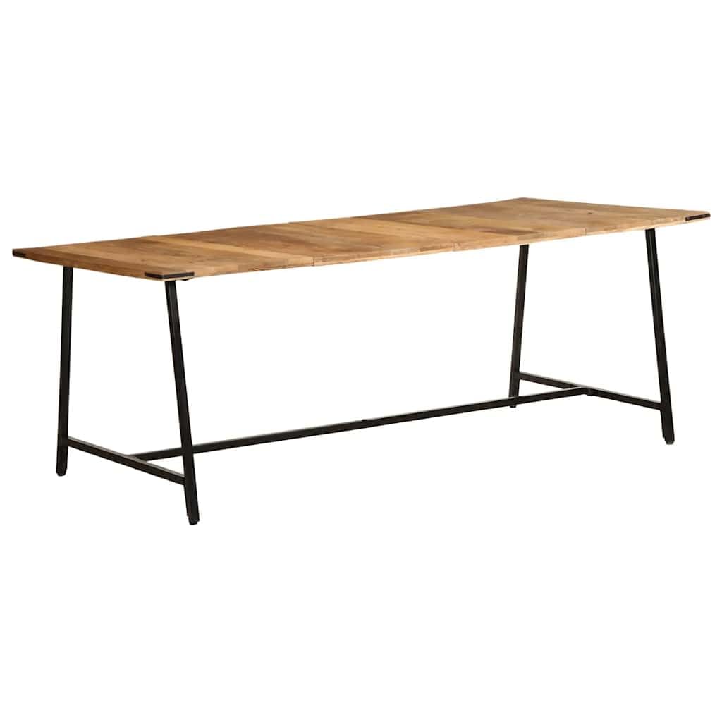 Table à manger en bois de manguier massif 200x100 table moderne minimaliste en métal