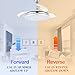 Bella Depot 42-Inch Retractable Ceiling Fan with Lights and Remote, 6-Speed, LED Light, CCT Dimmable, DC Motor, Reversible Blades, Remote Control, Timing Option (Chrome)