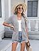 Zeagoo Women's 2026 Summer Short Sleeve Crochet Cardigan V Neck Cropped Lightweight Button up Bolero Shrug Sweater Grey