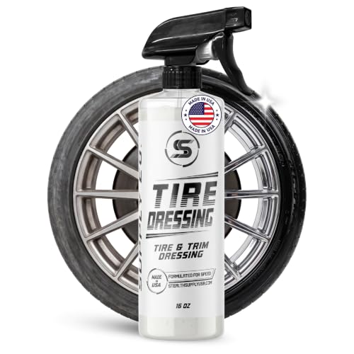 Tire Dressing Spray, Deep Black Finish, No Sling Tire Shine, 16 oz