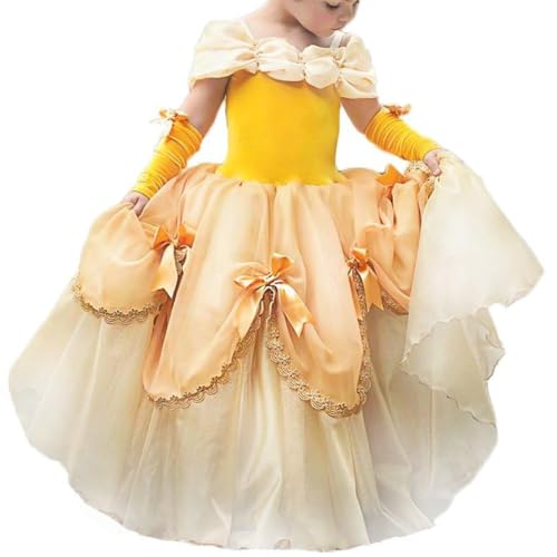 TYHTYM Girls Yellow Royal Ball Gown...