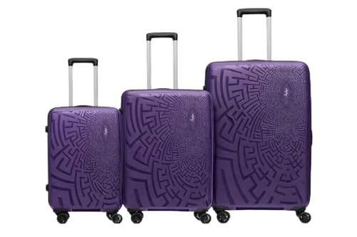 Image of Skybags Bohemia Polypropylene Set of 3, Cabin and Check-in Luggage with TSA Lock, 8 Wheel, Chrome Zipper, Spacious with 5 Years International Warranty, Purple Suitcase