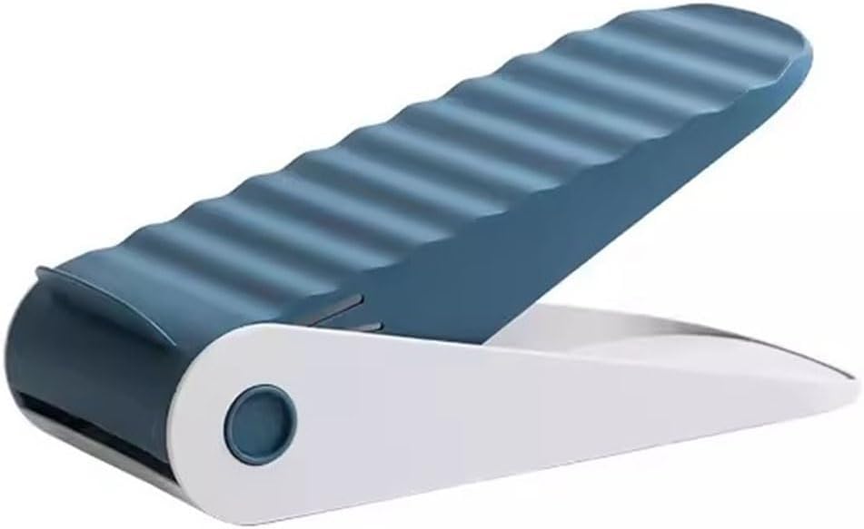Shoe Slots Organizer Green Double Layer Adjustable Shoe Slot Organizer, Simple Shoe Rack for Easy Installation and Use (Color : Blue, Size : 16pcs)