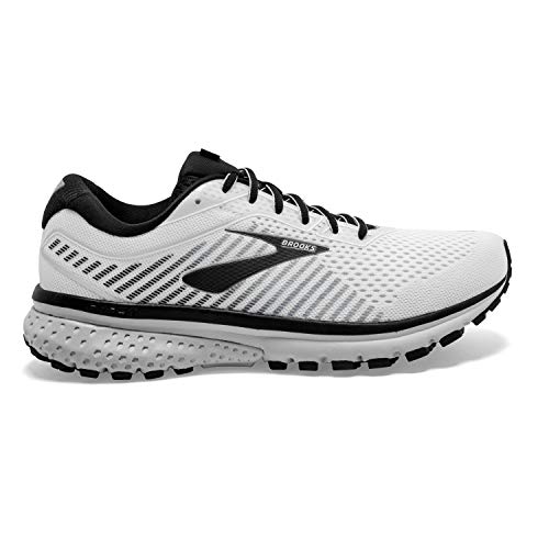 Brooks Brooks Mens Ghost 12 Running Shoe - White/Grey/Black - D - 13.0