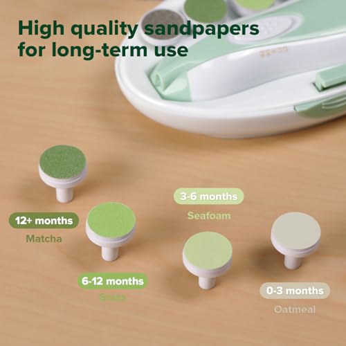 haakaa Baby Nail Trimmer Replacement Pads Electric Baby Nail Grinding Heads for Standard Electric Kid Nail Trimmer Suits to Newborn Infant Toddler 4pcs-Meadow - Image 5