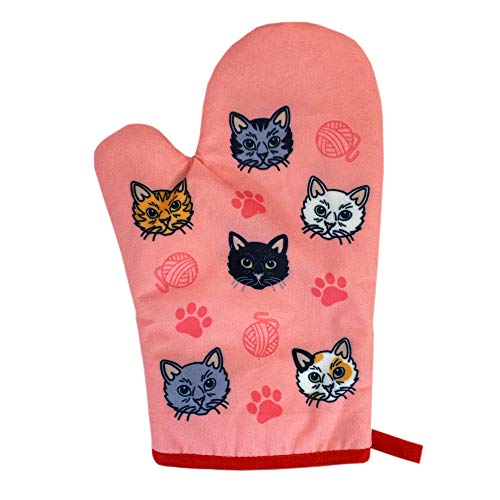 Funny Cat Oven Mitt with Yarn & Kitty Faces