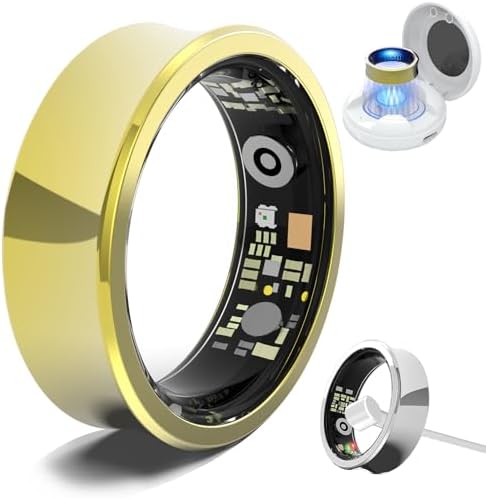 Kuxlagz Smart Ring Health Tracker For Women Men, Sleep Tracker With Heart Rate And Blood Oxygen, Fitness Ring For Activity Monitoring, 15 Days Battery, No Subscription, Titanium Alloy(Black, #8