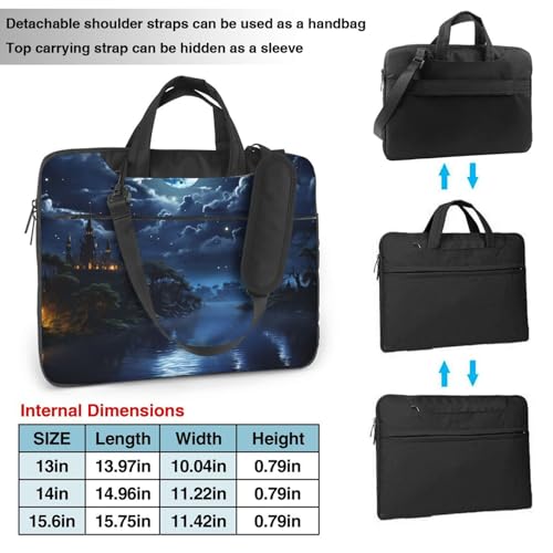 Bolso Maletín para Laptop Moonlit Night Unisex 13 pulgadas miniatura 2