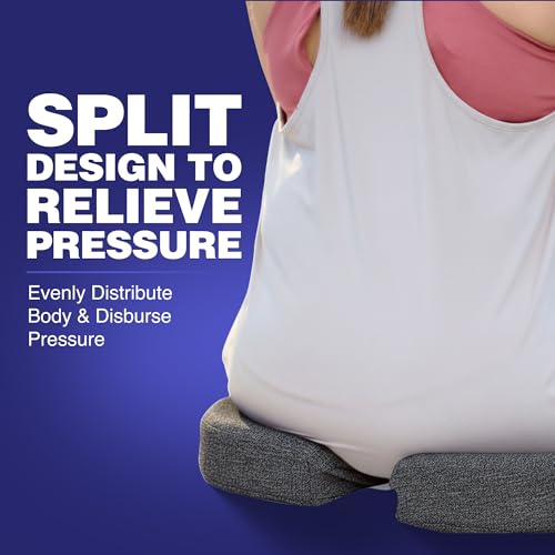 Image of WELLGIVER Memory Foam Coccyx Seat Cushion - Orthopedic Chair Pad for Tailbone, Sciatica & Lower Back Pain Relief | Ideal for Office Chairs, Car Seats & Home Use | Removable & Washable Cover
