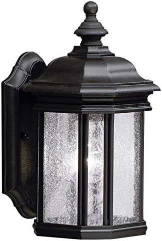 Miniatura 2 de Kichler Kirkwood - Lámpara de pared para exteriores de 13 pulgadas con cristal transparente sembrado, color negro