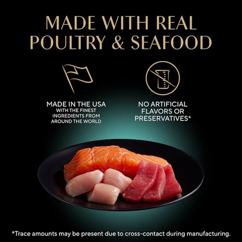 Image of Sheba Perfect Portions Wet Cat Food Cuts in Gravy, Roasted Chicken Entree, Tender Turkey Entree, with Sustainable Salmon, and with Sustainable Tuna, 2.6 oz. Twin-Pack Trays (48 Count, 96 Servings)
