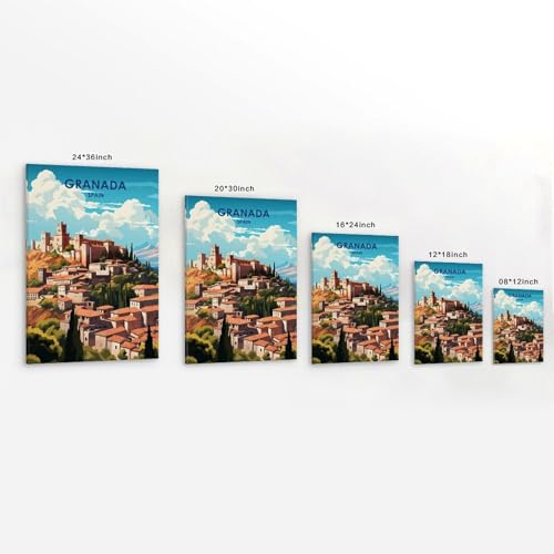 Impression sur toile vintage Grenade Espagne aux finitions soignees