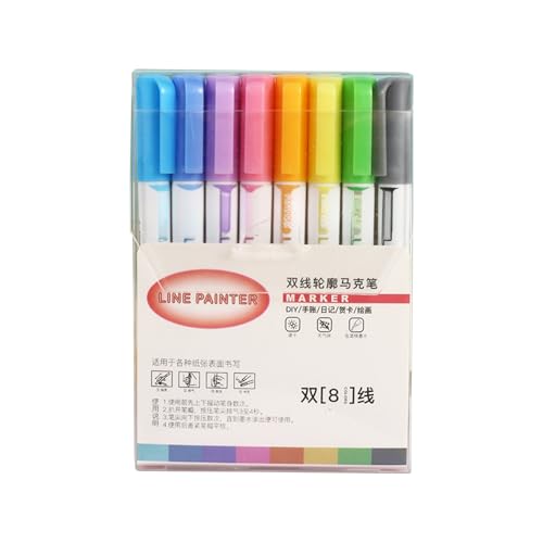 Rotuladores de pintura Line Outline de 2 mm para manualidades, álbumes de recortes, libros para colorear, piedra, vidrio, artistas, adultos, suministros escolares y de oficina