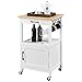 Yaheetech Carrello Cucina con Ruote Carrellino di Servizio Mobiletto Cucina Credenza Portavivande Mobile a 3 Ripiani per Microonde Struttura in Legno e Metallo Moderno 55 x 45 x 89 cm
