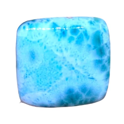 Larimar carré 21mm cabochon pour fabriquer un pendentif ou collier artisanal