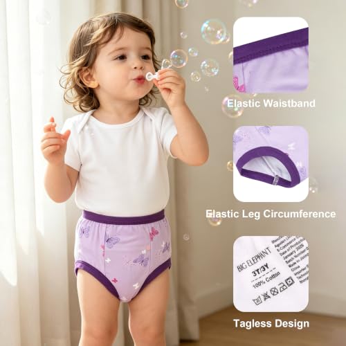 Image of BIG ELEPHANT Toddler Training Pants, Soft Cotton Absorbent Training Underwear for Baby Boys & Girls