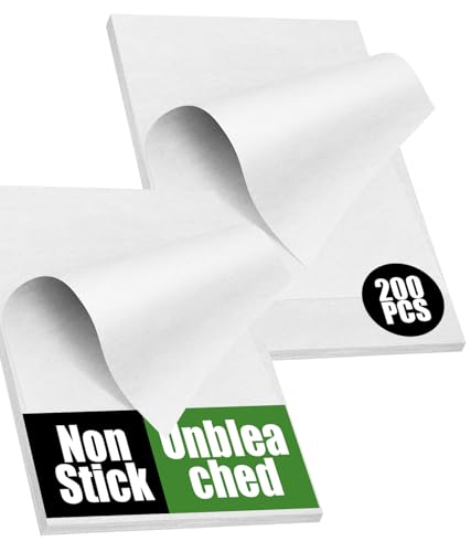 200 PCS Unbleached Parchment Paper Sheets for Baking 12x16 Inches, Non-Stick and Non-Toxic Pre-cut Parchment Sheets for Oven, Cooking, Grilling, Air Fryer and Steaming - Fit for Half Sheet Pans, White