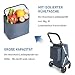 LEUYA ABC Einkaufstrolley, 46L Trolly Einkaufswagen Klappbar, 4 Rädern Aluminium Leichtgewicht Einkaufstrolley, mit Isolierter Kühltasche, Stabil und Leicht zu Verstauen Einkaufswagen (Blau)