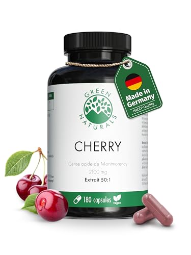 Cerise de Montmorency - Hautement dosé: 2.100 mg par dose journalière - 105,000 mg (=50:1 extract) - 3 mois d'approvisionnement - Green Naturals®