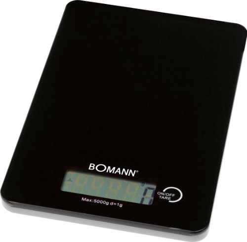Bomann KW 1415 CB - Báscula de cocina digital, 5 kg pasos 1 g, función tara, color negro