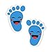 Beautyflier 20 Pairs Self-Adhesive Kids Footprint Stickers Cartoon Guide Floor Decals Social Distance Cute Smile Floor Stickers for Kids Room Party Nursery Floor School Stairs Decor (Yellow)