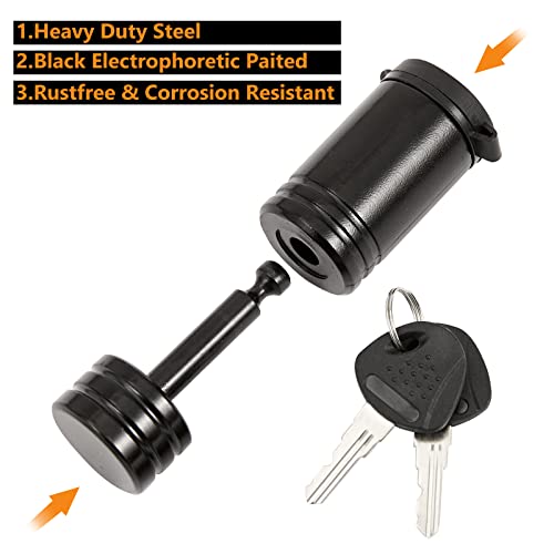 Meta Hardware Trailer Tongue Coupler Lock 1/4" Dia, Trailer Hitch Lock With 7/8 Inch Span Fits Latch-Type Coupler, Solid Hitch Locks With Keys For Towing Boat Truck Rv Car Trailer #TOP3