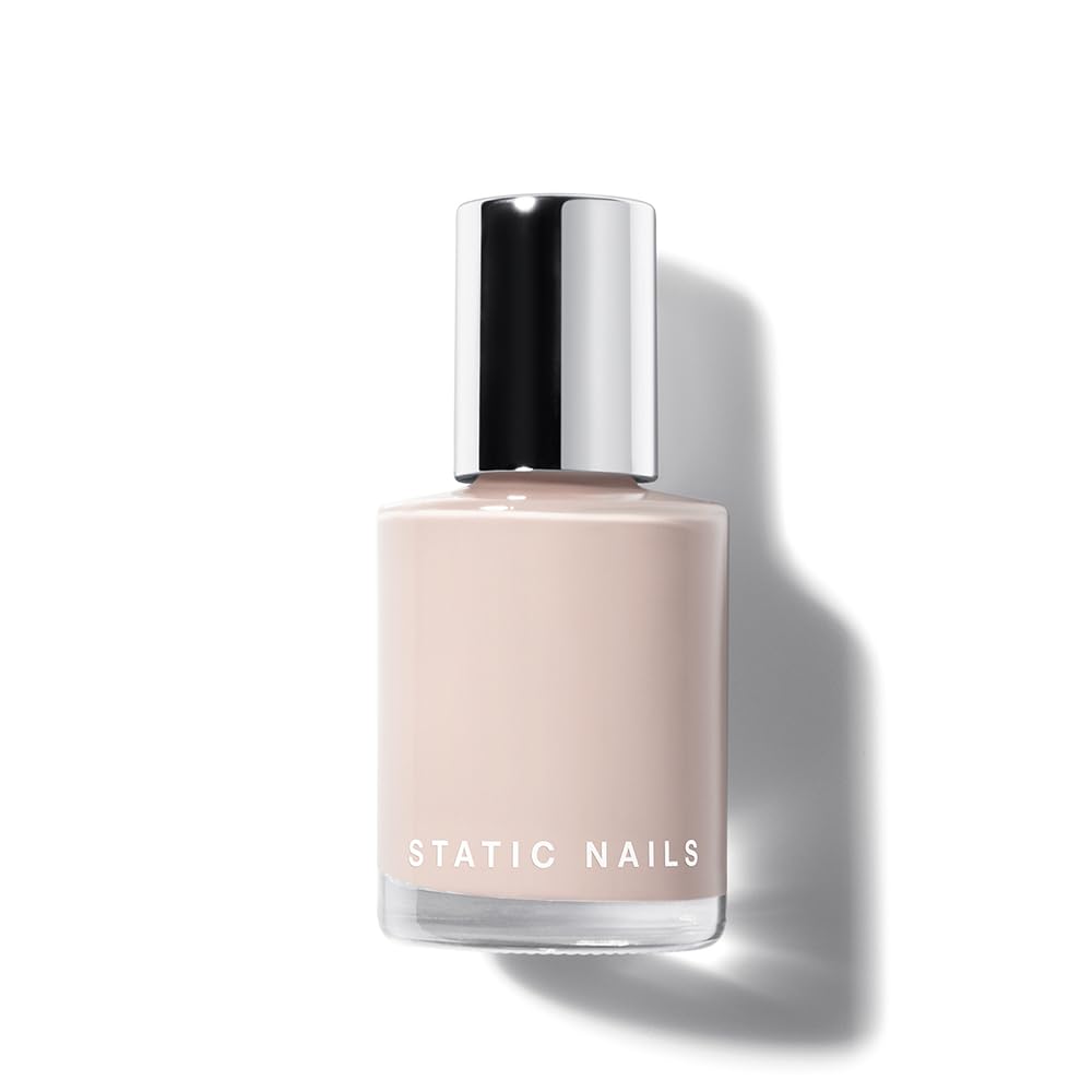 Static Nails Liquid Glass Lacquer, Longer Lasting 8+ Free Treatment Nail Polish (Nudes/Neutrals) (Skinny Dip) - Quick Dry Finger Nail Polish - DIY