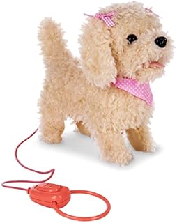 Kdorzos Interactive Plush Toys Dog with Lead, Soft Pet Puppy Teddy Dog Toy for Kids, Smart Walking Dog Barking Tail-wagging for Boys Girls Over 3 Years