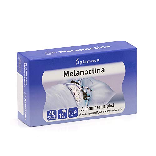 PLAMECA - Melanoctina Pastillas, Sueño Profundo, Sublingual, Dormir Bien, Incluye Melatotina, Dextrato, Celulosa y Estabilizante - 60 Comprimidos