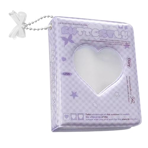 Shakven Love Hollow Design Photocard Holder, 40 Pockets Water Resistant Trendy Small Card Binder, K-pop Photocard Collection