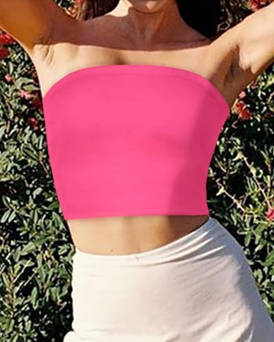 Image of Summer Tube Tops Basic Crop Tops for Women Strapless Tank Casual Tunics Sexy Short Shirts 2026