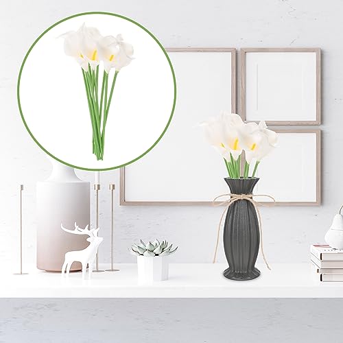 Artibetter 10pcs for White Office Calla Artificial Touch- Flower Elegant Lily Lilies Fake Home Peace Plant Touch Real Flowers Bouquet Garden Lilies- Party Arrangement Center Cream Bouquets - Image 4