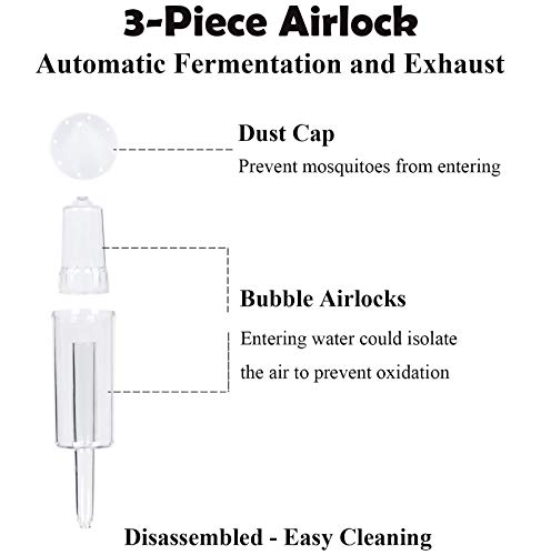 Fermentation Lids, 6 Set Fermentation Kit For Wide Mouth Jars, 6 Stainless Steel Fermenting Lids With 6 Silicone Grommets, 6 Airlocks, 6 Silicone Rings(Jars Not Included) #TOP3