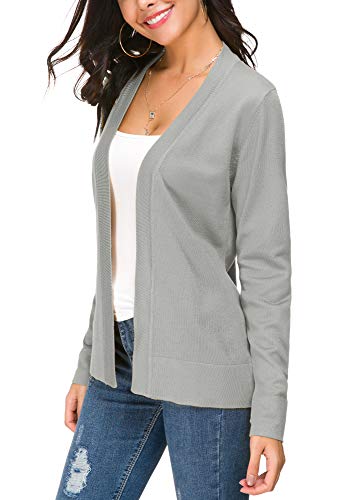 Image of EXCHIC Women's Long Sleeve Open Front Cardigan Sweater Lightweight Casual Knit Sweaters