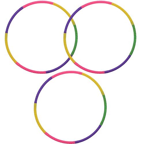 3 PCS Hula Hoops for Teens Detachable Teens Hula Hoops 7-Section Durable Multi-Color for Fitness Dance Outdoor Play Gym Class School Sports