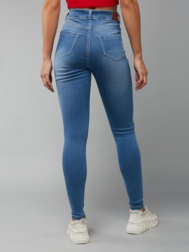 Image of Dolce Crudo Women's Skinny Fit High Rise Cropped Length Stretchable Denim Jeans