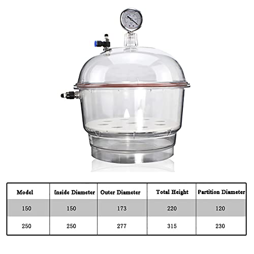 Dessiccateur à vide en polycarbonate 150ml avec double valve