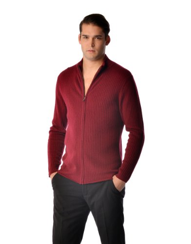 Cashmere Boutique 100% Pure Cashmere Essentials Full Zip Sweater Men – Long Sleeve, Lightweight and Warm Cardigan Jacket