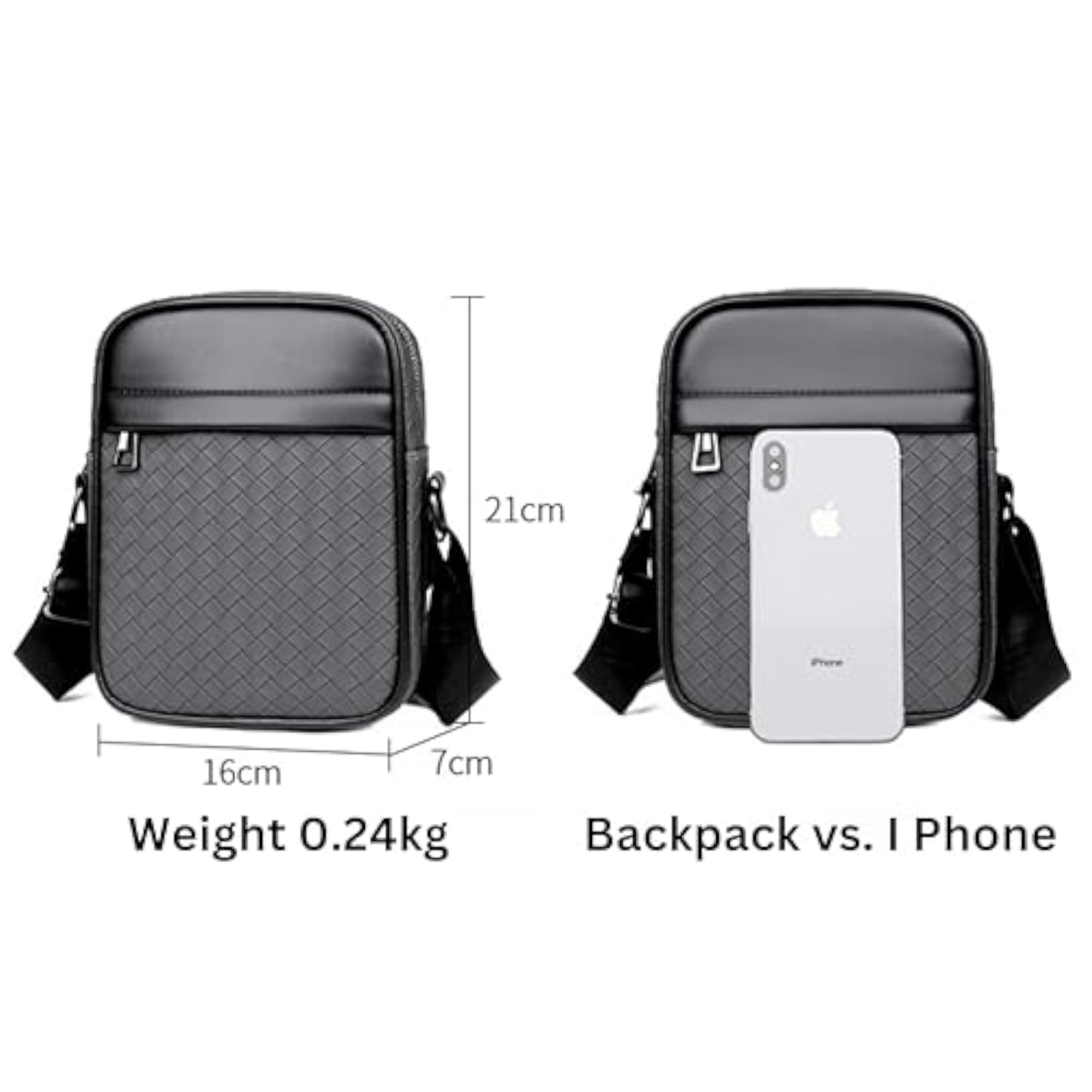 Unisex Waterproof Sling Bag with Front Zipper Pocket, Travel