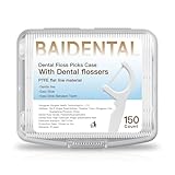BAIDENTAL Dental Floss Case with 150 Floss Picks - Flat Line Design,UItra-Thin PTFE FIoss Picks,Double Cleaning Power,Tooth-Friendly Material, Does not Hurt The Gums