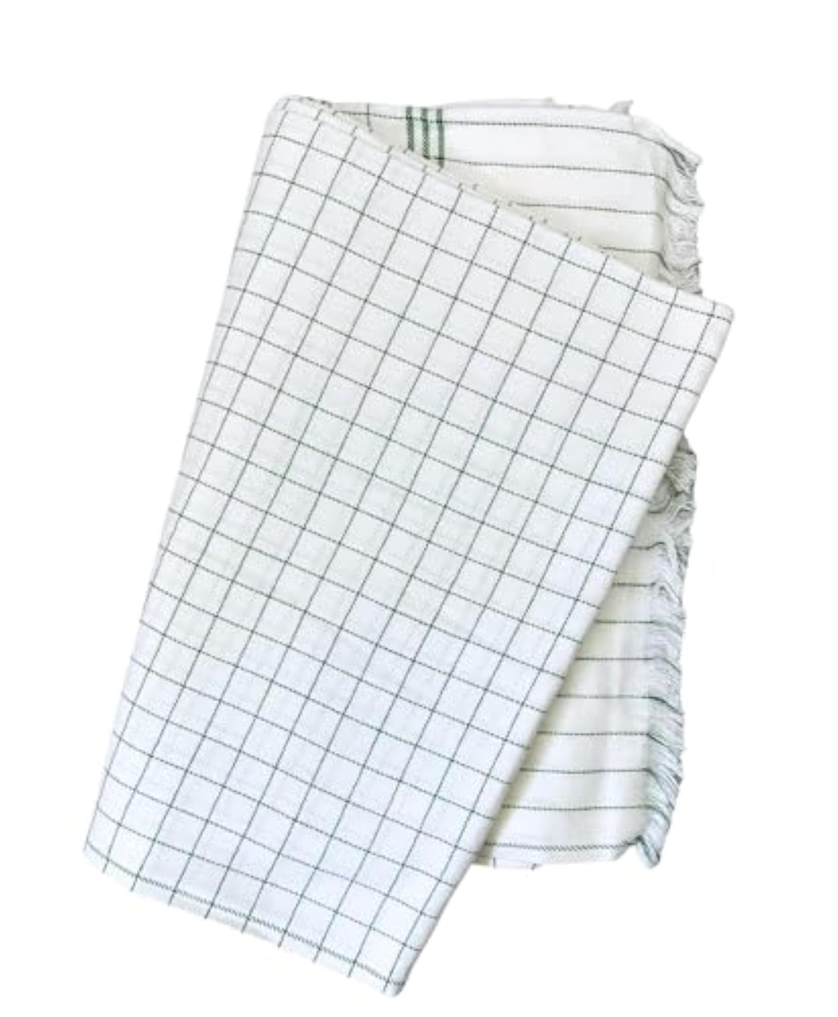 100% Cotton Soft Plain Check Single Bed Blanket, Green & White