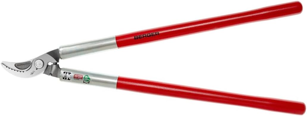 BERGER Bypass Lopping Shears – Professional 27.6" Tree Trimmer with Steel Cutting Blades, Cuts Branches Up to 1.38" Thick, Beechwood Handles, Shock Absorber – 4360